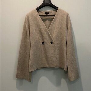 RAG BONE Lori Cardigan Oatmeal Merino Wool Size Large, Double Button Closure